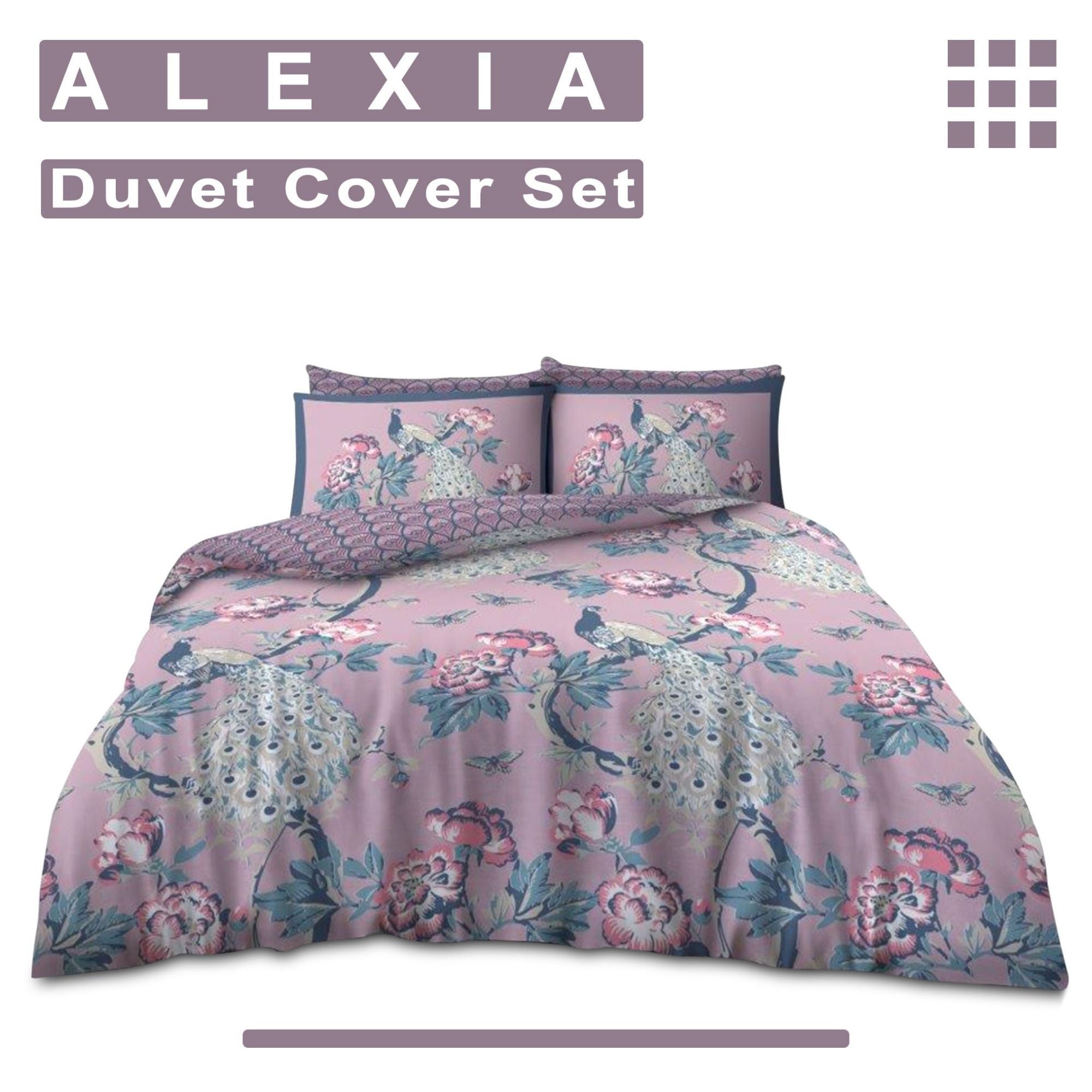 VELVETIO Alexia Printed Duvet Cover Set with Matching Pillowcases | Lightweight, Ultra Soft & Wrinkle-Resistant Comforter Cover with Secure Button Closure | Designed for Easy-Care and Long-Lasting Comfort | Available in Single Double & King Sizes | Stylis