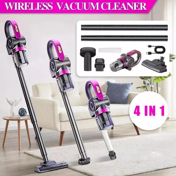 4-in-1 Handheld Vacuum Cleaner Ultra Lightweight Cordless Stick Vac - 8000 Pa Powerful Suction, High-Speed Motor, 3000mAh, Vacuuming & Mopping & Sweeping, Suitable for Home, Carpets, Pet Hair Cleaning, Easy to Operate and Store, 60dB Low Noise, Carpet Cle