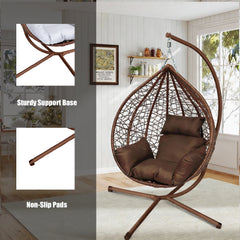 Garden Hanging Swing Egg Chair Hammock With Cushion Stand Patio Indoor Outdoor Wicker