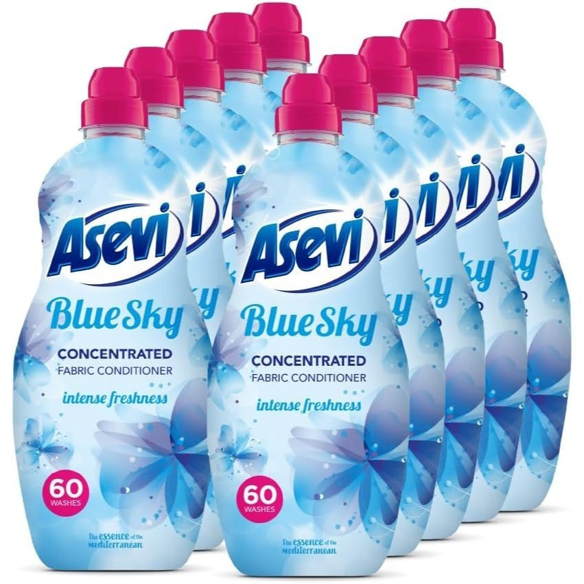 Asevi Fabric Conditioner, Laundry Conditioner, Liquid Fabric Conditioner, 60 Washes, Multipack of 10 X 1380ML (Blue)