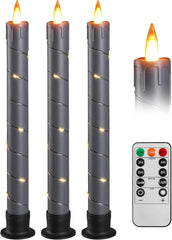 Da by 3 Flameless Window Candles with Remote Control & Timer, Battery Powered Surround Fairy Lamp, 9.6