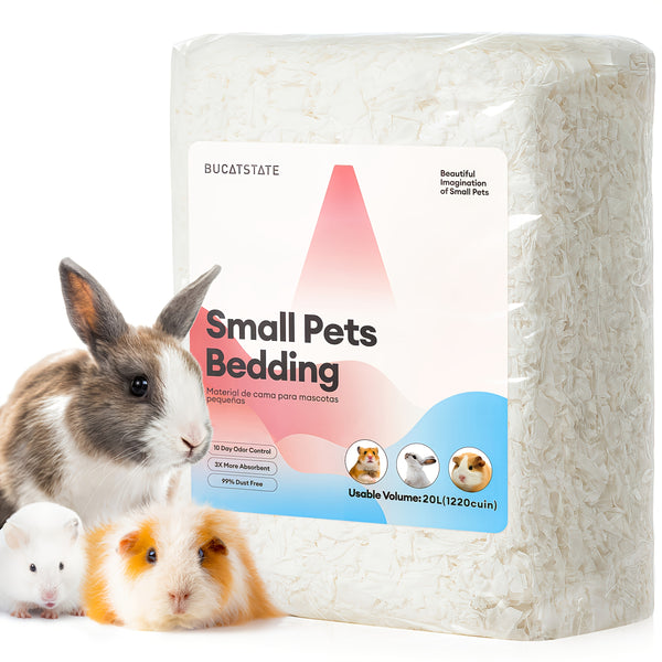 BUCATSTATE 20L/450g Hamster Bedding, 99% Dust-Free Guinea Pig Paper Bedding Odor Control Paper Bedding, Cozy Small Animal Bedding For Rabbit Rat Syrian Dwarf Hamsters Gerbils