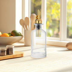 2pcs Olive Oil Dispenser Bottle for Kitchen, Glass Oil and Vinegar Dispenser Set, Coffee Syrup Dispenser, Kitchen Cooking Tools, 350ml/ 500ml, Silver/ Gold