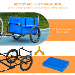 Bicycle Cargo Trailer with 65L Foldable Storage Box and Safe Reflectors