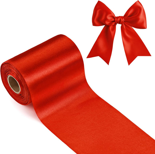 G2PLUS White Stain Ribbons - 22M Thick Fabric Gift Wrap Ribbons for Crafting, Wedding & Valentine'S Day Decoration