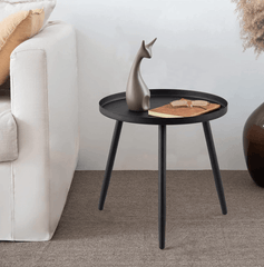 Metal End Table, Round Side Table, Nightstand/Small Tables for Living Room, Accent Tables Cheap, Side Table for Small Spaces,41.5 × 46.5 cm