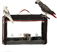 Colorday Lightweight Bird Carrier, Bird Travel Cage (Large 19 X 12 X 13, Black)