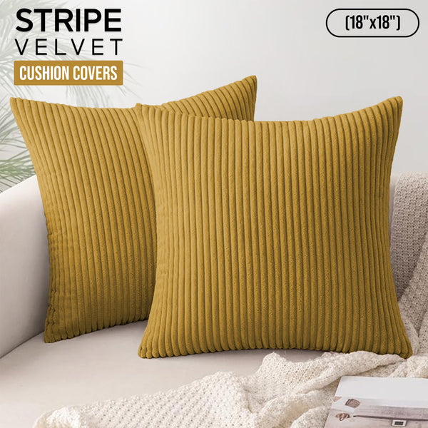 1pc Stripe Velvet Cushion Cover – Soft Luxury Cushion Case, Modern Textured Design, Machine Washable for Sofa & Bedroom Decor, Ideal Gift