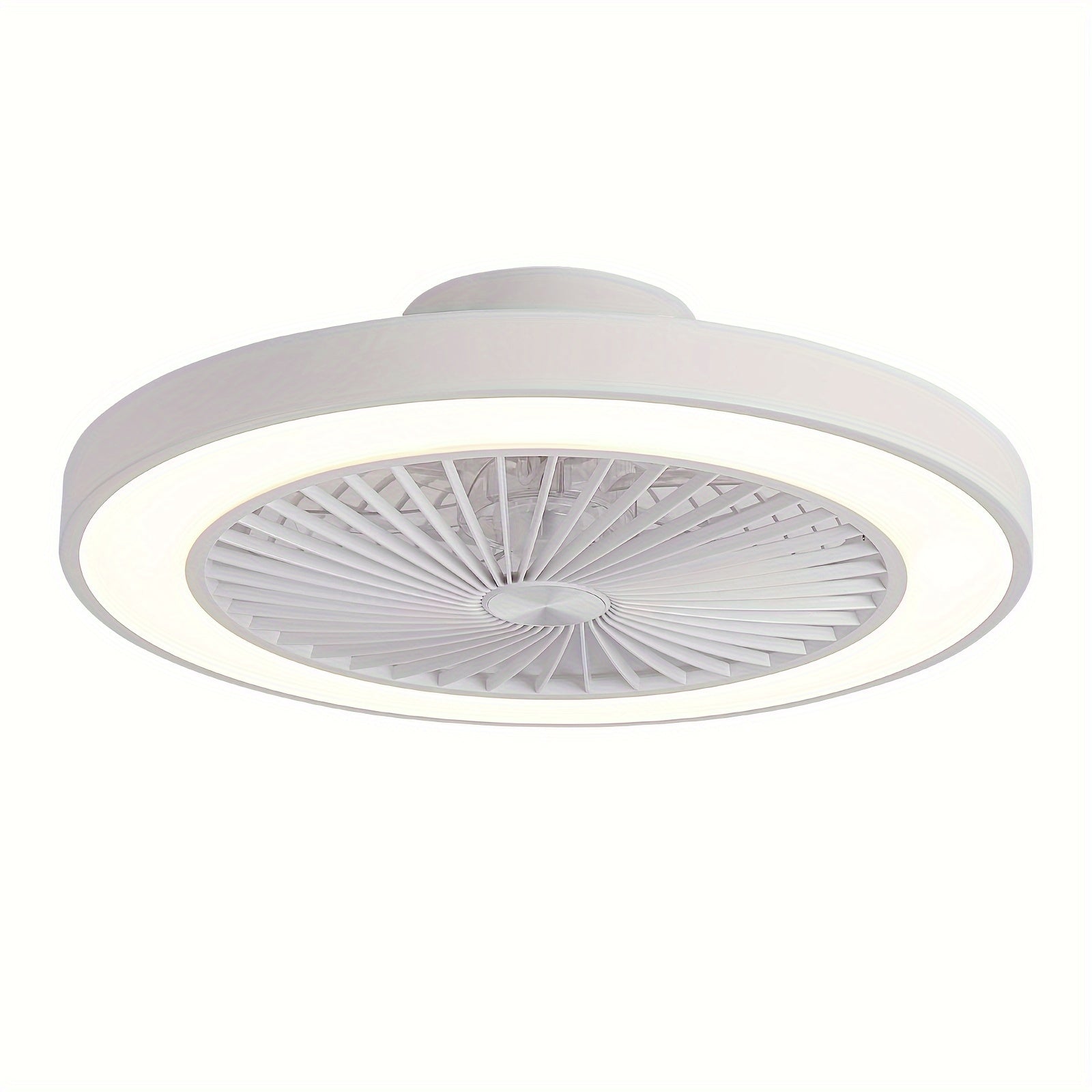 Remote-Controlled Ceiling Fan with Light, 20-Inch Slim Embedded Design, Iron Lampshade, 6-Speed, 4000 Lumens, 48W LED Fan Light, Smart Timer, Adjustable Brightness from 3000K to 6500K, Suitable for Dining Rooms And Living Rooms