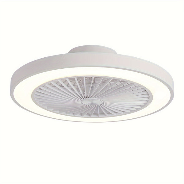Remote-Controlled Ceiling Fan with Light, 20-Inch Slim Embedded Design, Iron Lampshade, 6-Speed, 4000 Lumens, 48W LED Fan Light, Smart Timer, Adjustable Brightness from 3000K to 6500K, Suitable for Dining Rooms And Living Rooms