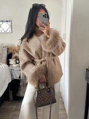 New Autumn/Winter Sophisticated Style Tie-Strap Coat for Women, Elegant and High-End, Overcoat