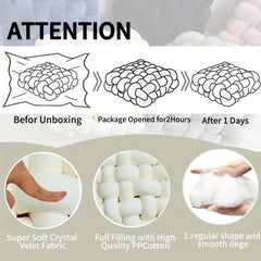 1pc Hand-woven Square Cushion Knot Pillow