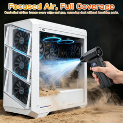 Turbine Fan with 140000 Revolutions Per Minute Powerful Blowing -4-Speed Speed Regulation, Multi Head Nozzle, LED Light, Suitable for Car Snow Removal, Computer Dust Removal, Grill Cleaning, Outdoor Camping, And Home Ventilation Maintenance, Wireless Port