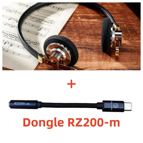 Distant Mountain Retro over Ear Hifi Headsets OOTD Vintage Metal Wired Headphones with MMCX 3.5Mm Plug