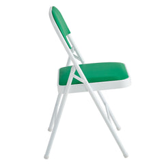 Set of 6 Folding Chairs, Faux Leather Foldable Chairs with Metal Frame and Padded Seat, Easy to Fold and Store for Home, Office, Dining and Reception
