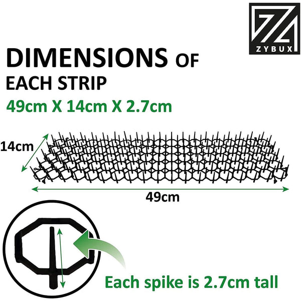 12pcs Garden Anti Cat Spike Mats, Plastic Spike Mat Cat Repellent, Protective Spike Mats for Protecting Garden Plants, Prevent Cats And Dogs from Digging Holes 49cm * 14cm * 2.7cm