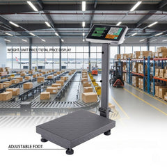 Maximum load-bearing capacity of 100kg, high-precision platform scale, durable dark gray stainless steel material, 40 x 30 x 70. The large scale surface can store unit price memory and accumulate 50g division values. It can store 5 unit prices and 99 cumu