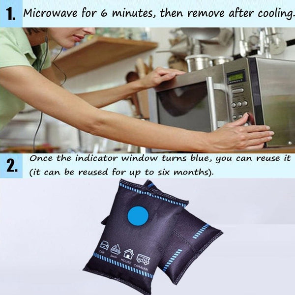2pcs Automotive silicone desiccant Reusable Dehumidifier Bag Dehumidification Bag Desiccant for Car Home clothing Use
