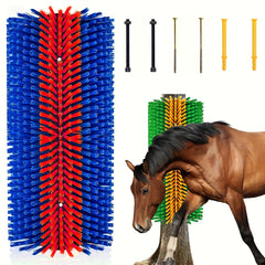 Horse Grooming Brush, Massage & Cleaning Brush with Plastic Horsehair, for Horses Cattle Goats Sheep Pigs
