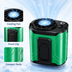 Rechargeable Waist Fan, 5-In-1 Portable Clamp Fan, 199 Speed Settings, with LED Digital Display, Night Light, 5 Blades, Lightweight And Quiet Personal Fan, Father'S Day Gift, Suitable for Office, Walking, Traveling And Outdoor Work