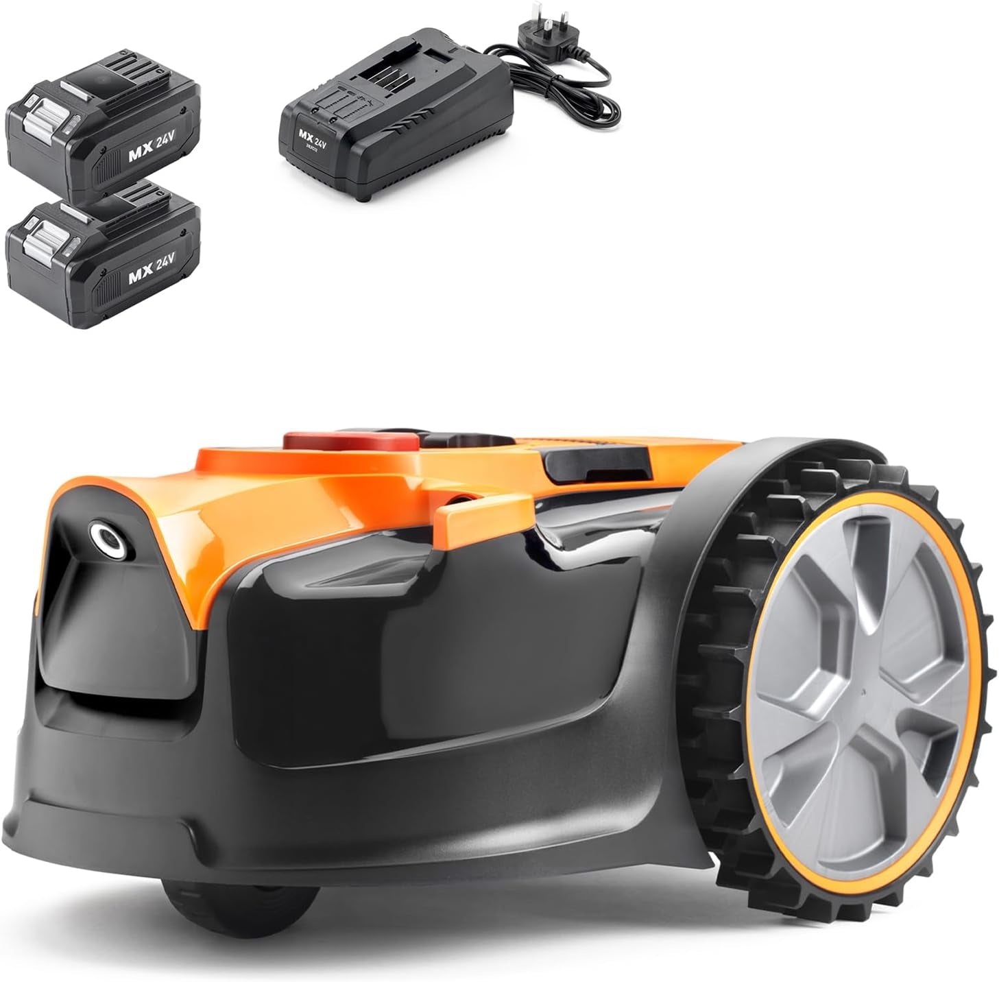 Lawnmaster Ocumow® 16 Drop and Mow Robot Lawnmower with MX 24V 4.0Ah Lithium Battery and Fast Charger. No Boundary Wire, App or Outdoor Power Socket Needed. for Small to Medium Lawns up to 150M2.