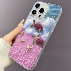Phone Case - Space. Pink Beach Turtle Pattern Phone Case, Suitable for Iphone 17 Air/16/15/14/13/12/11/Plus/Pro/Pro Max And Galaxy S, A Series/S22/S23/S24 FE/S25/S26 ULTRA Plus, Pixel/Xiaomi/Moto.It Is The First Choice of Gift for Family