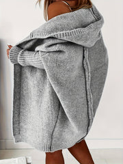 Oversized Hooded Cardigan for Winter And Autumn, Long-Sleeve Casual Sweater, Women'S Clothing