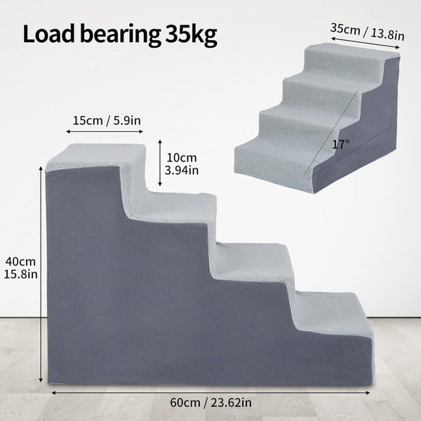 Anti-Slip Dog Steps with Removable Washable Cover for Smaller Elder Pets Sturdy Steps for Dogs
