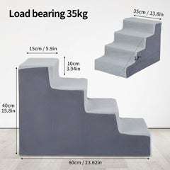 Anti-Slip Dog Steps with Removable Washable Cover for Smaller Elder Pets Sturdy Steps for Dogs