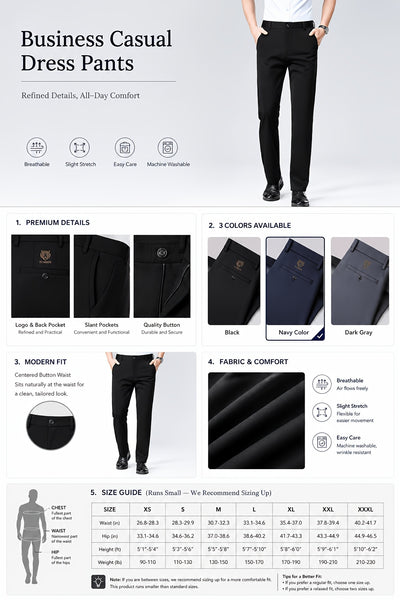 [Tong Tong Bang Selected OBM] 2pcs Men'S Wrinkle-Resistant Non-Iron Versatile Business Suit Pants Middle-Aged And Elderly Formal Suit Trousers