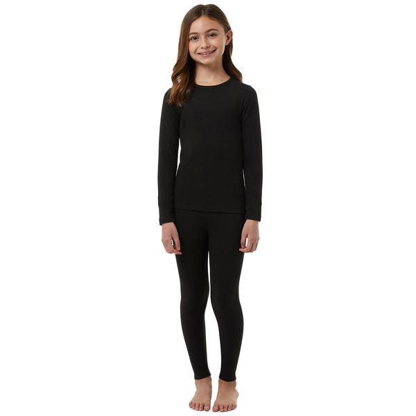 32 Heat Kids Plush Base Layer Set in Black