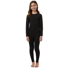 32 Heat Kids Plush Base Layer Set in Black