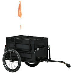 Bicycle Cargo Trailer with 65L Foldable Storage Box and Safe Reflectors