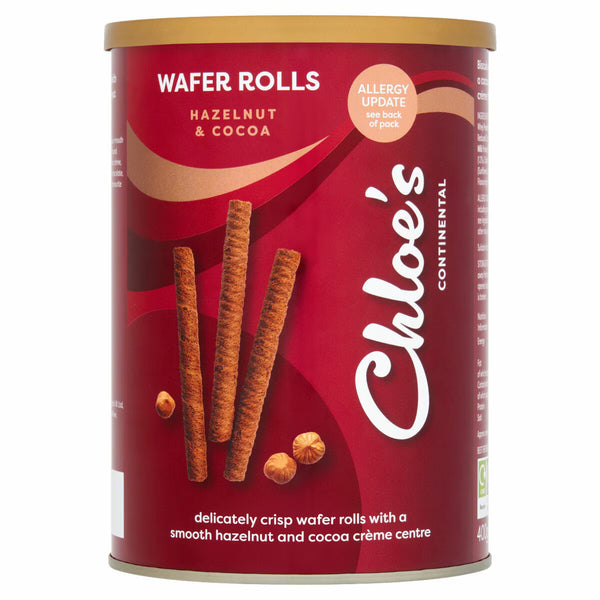 Chloe'S Hazelnut & Cocoa Wafer Rolls, 2 X 400G