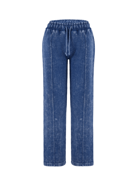 Women Acid Wash Zip Tracksuit Straight Leg Joggers - Stylish Female Jacket - Womenswear Full Sleeve Casual Comfort Zip Style Drawstring Pant