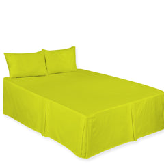 Chilimilii Box Pleated Base Valance Sheet Plain Bed Skirt for Platform Beds All Sizes Available