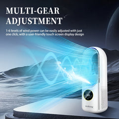 Leafless Portable Air Conditioner Fan, Safe And Hassle-Free with Bladeless Design, Six-Speed Quiet Cool Fan, 1-6 Hour Timer Shutoff, Built-In Humidification Function, Water And Ice Compatible, Suitable for Bedroom, Room, Office, Tent