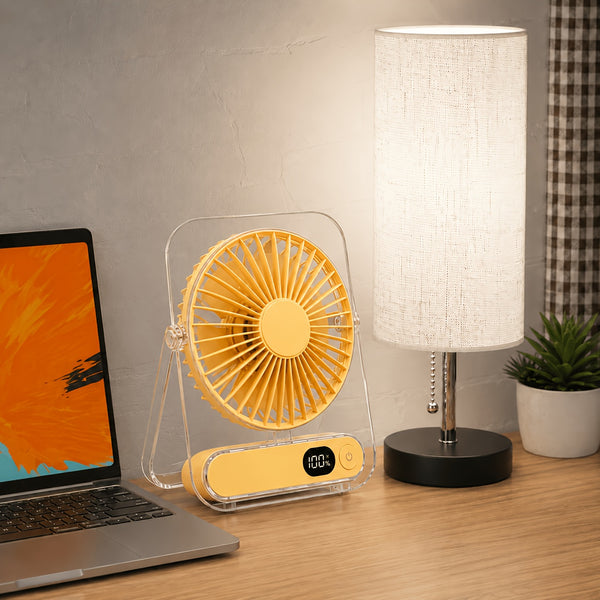 Portable Wearable Belt Fan & Flashlight Suitable for Outdoor, Hands-Free Clip- Cooling System with Quiet Operation, Strong Airflow - for Camping,, Night Shift, - for Belt Attachment (No Desk Use)