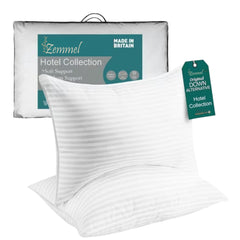 ACL Pillows 2 & 4 Pack with Stripe Cover Hotel Quality Side Sleeper Bounce Back Bed Pillows Premium Filled