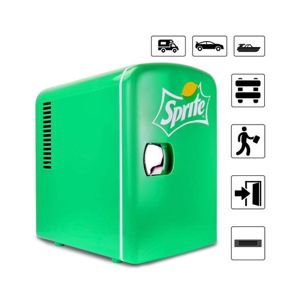 Coca Cola 4L Mini Fridge Sprite 6 Can Portable 12V Cooler / Warmer in Green