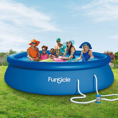 Funsicle 12Ft (3.6M) Quickset Pool with Filtraboost™ FB400 Cartridge Filter Pump, Pool Cover & Ground Cloth