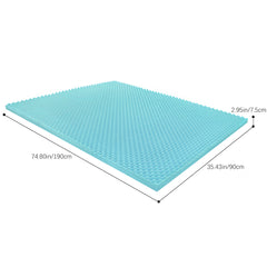 Skin-friendly and Breathable Slow-rebound Memory Foam Mattress, Home Bedroom Egg Crate Pattern Foam Mattress, Soft Mattress for Student Dormitories, Comfortable Pressure-relieving Deep Sleep Mattress, Blue