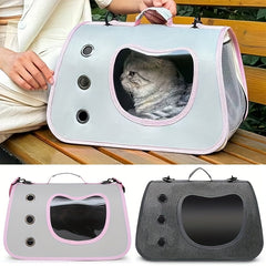 Large Pet Carrier Bag - Portable Folding Dog & Cat Travel Crate Cage with Zipper Closure, Spacious Interior, Front Door Window & Side Ventilation Mesh - Lightweight & Sturdy for Airplane, Car, Vet Visits - Safe & Comfortable Carrier for Medium Dogs, Cats,
