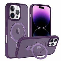 TECH SENSE Magnetic Case for iPhone with Stand, Compatible with MagSafe, Foldable Stand, Full Camera Lens Protection, Scratch-Resistant Translucent Matte Shockproof Phone Cover