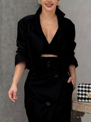 Two-Piece Set for Women Featuring an Elegant Blouse And a Skirt (LL168)