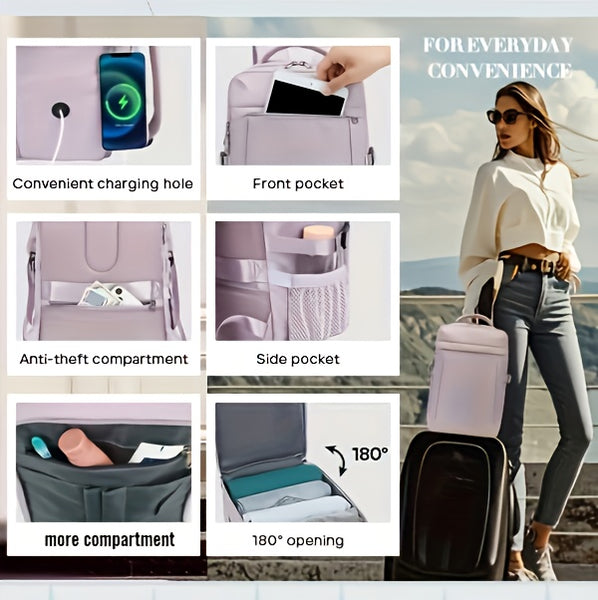 40X20X25Cm Cabin Backpack, Camping Backpack, Ryanair Carry-On Luggage, Travel Bag for Business, Accommodates 14' Laptop, Under- Cabin Bag, Complies with Airline Boarding Size Standards, Carry-On Bag for Air Travel, Rucksack