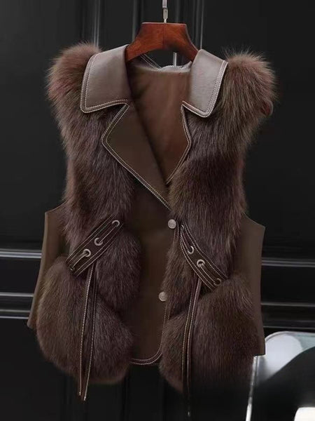 New Autumn-winter Style Patchwork Jacket - Women's Warm and Casual, Sleeveless Top for Outerwear Use