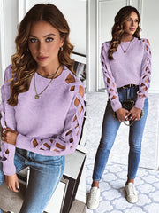Directional Spring Summer 2026 New Style Solid Color Hollow Out Pullover Sweater