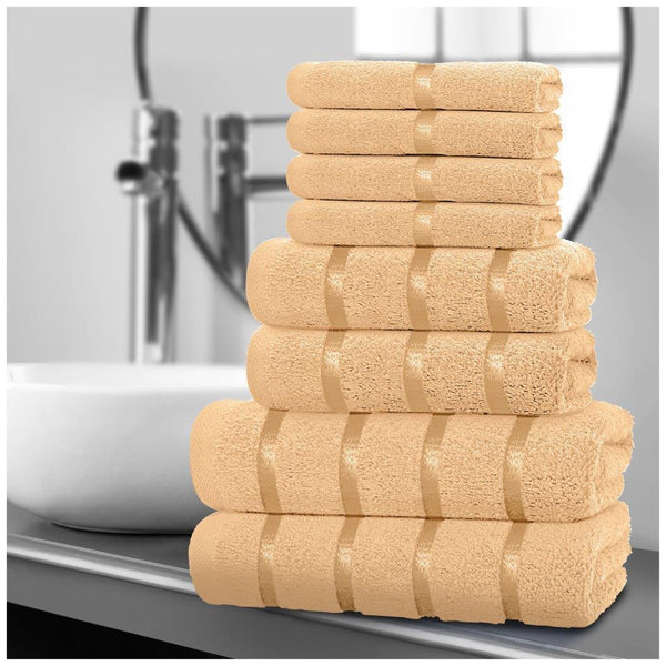 8pcs Egyptian Cotton Towel Set | Quick-Drying & Highly Absorbent | Includes 8 Towels | Sophisticated Design | 15 Elegant Colours | Machine Washable