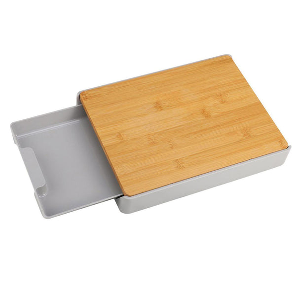 Taylor & Brown Kitchen Bamboo Chopping Board - Meal Prep Station with Pull Out Tray for Easy Food Prep, Storage & Clean Up - Wooden Non Slip Prep Deck – Serving Board